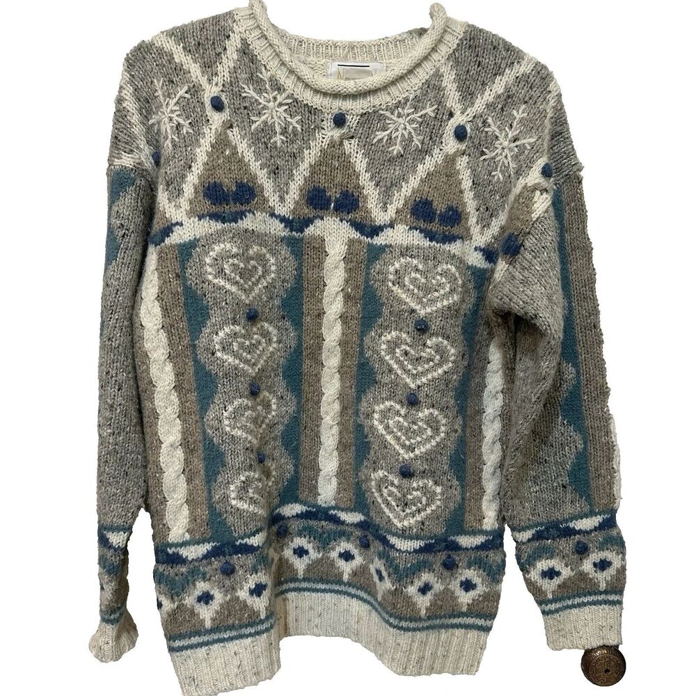 Vintage Ninon de Lenclos Sweater – Wool & Angora Blend, Made in Hong Kong Small